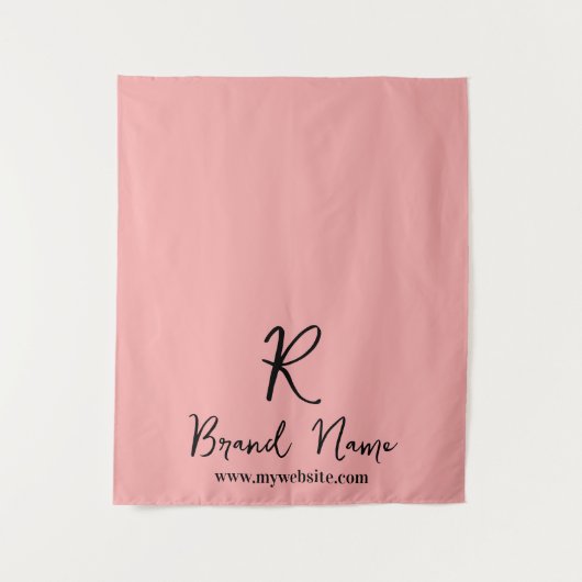 Elegante Script Zakelijk Logo Merkdisplay Wandkleed (Voorkant)