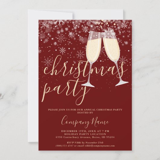 Elegante script zakelijke kerstfeest kaart (Voorkant)