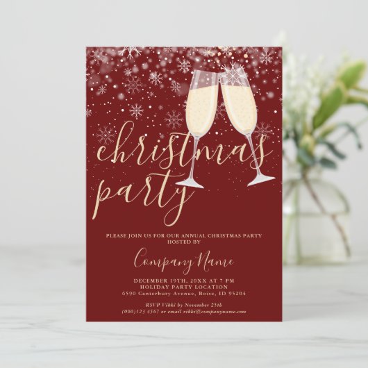 Elegante script zakelijke kerstfeest kaart (Staand voorkant)