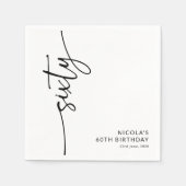 Elegante Script Zestig 60e Verjaardag Servet (Voorkant)