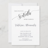 Elegante Script Zestigste Verjaardagsviering Kaart (Voorkant)