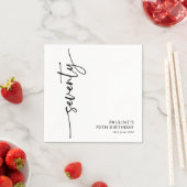 Elegante Script Zeventig 70ste Verjaardag Servet (Insitu)
