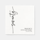 Elegante Script Zeventig 70ste Verjaardag Servet (Voorkant)