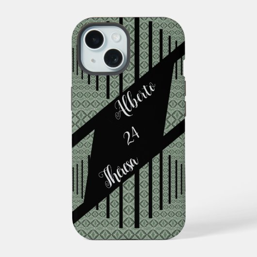 Elegante Script Zijn Haar Bruid Bruidegom Huwelijk iPhone 15 Case (Achterkant)