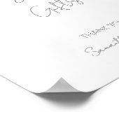Elegante Script Zilveren Kaart en Cadeau Poster (Hoek)
