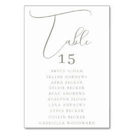 Elegante script zitplaatsen kaart