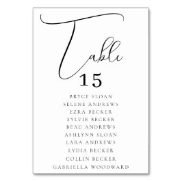 Elegante script zitplaatsen kaart