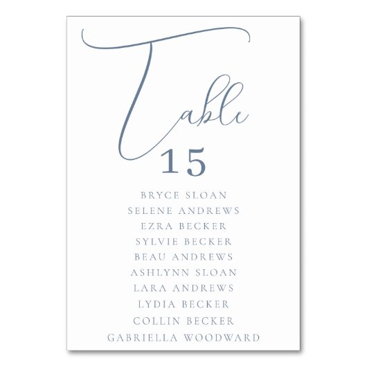 Elegante script zitplaatsen kaart (Voorkant)