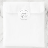Elegante Script Zoete Einde Kleine Trouw Favor Ronde Sticker (Tas)