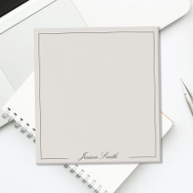 Elegante script zwart en ivoor monogram rand