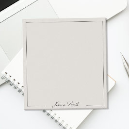 Elegante script zwart en ivoor monogram rand notitieblok