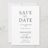 Elegante script zwart en wit save the date (Voorkant)