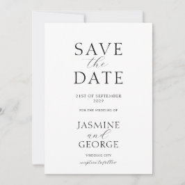 Elegante script zwart en wit save the date