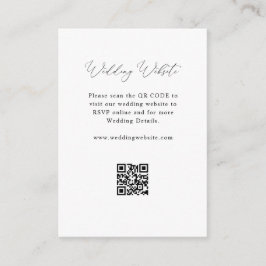 Elegante script zwart-wit bruiloft website informatiekaartje