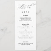 Elegante script zwart-wit bruiloft website menu (Voorkant)