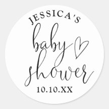 Elegante script zwart-wit cadeautje voor babyfeest