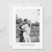Elegante script zwart-wit foto aan de achterzijde  save the date (Achterkant)