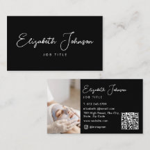 Elegante script zwart-wit foto QR-code