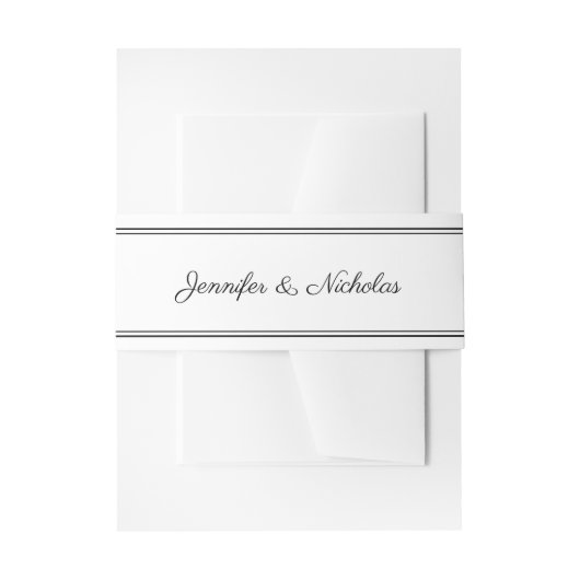 Elegante Script Zwart-Wit Huwelijk Uitnodigingen Wikkel (Voorkant Voorbeeld)
