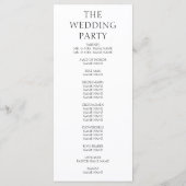 Elegante script zwart-wit moderne trouwdag programmakaart (Achterkant)