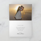 Elegante script zwart-wit trouwfoto bedankkaart (Binnen)