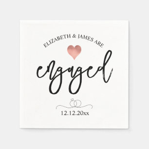 Elegante scriptbelettering voor de Engagement Part Servet