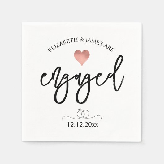 Elegante scriptbelettering voor de Engagement Part Servet (Voorkant)