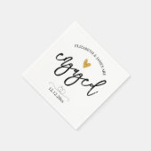 Elegante scriptbelettering voor de Engagement Part Servet (Hoek)