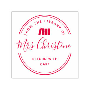 Elegante scriptbibliotheekboekstempel  zelfinktende stempel