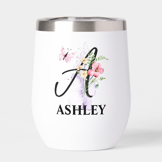 Elegante scriptbrief Een monogram Gepersonaliseerd (Achterkant)