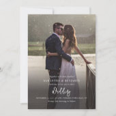 Elegante scriptfoto alles in één bruiloft kaart (Voorkant)