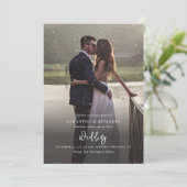 Elegante scriptfoto alles in één bruiloft kaart (Staand voorkant)