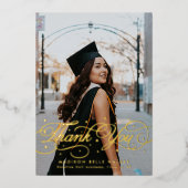 Elegante scriptie afstudeerfoto dank je kaart (Voorkant)