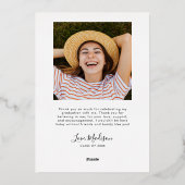 Elegante scriptie afstudeerfoto dank je kaart (Achterkant)