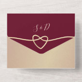 Elegante Scriptie Burgundy Bruiloft All In One Uitnodiging (Achterkant)
