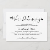 Elegante Scriptie Downsizing Kleinere Trouwfoto Aankondiging (Voorkant)