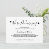 Elegante Scriptie Downsizing Kleinere Trouwfoto Aankondiging (Staand voorkant)
