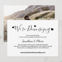 Elegante Scriptie Downsizing Kleinere Trouwfoto Aankondiging