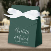Elegante Scriptie Emerald Groen Huwelijk Bedankdoosjes