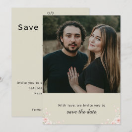 Elegante Scriptie Foto Bruiloft Save the Date Uitn