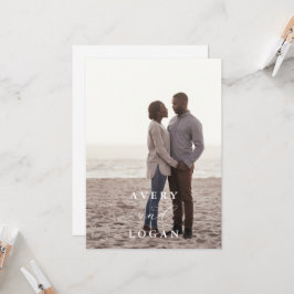 Elegante Scriptie Foto Trouw Uitnodiging