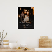 Elegante scriptie foto trouw welkom bord poster (Keuken)