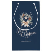 Elegante Scriptie Prettig Kerstfeest Krans Klein Cadeauzakje (Achterkant)