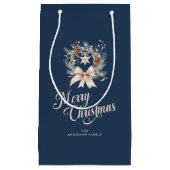 Elegante Scriptie Prettig Kerstfeest Krans Klein Cadeauzakje (Voorkant)