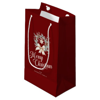 Elegante Scriptie Prettig Kerstfeest Krans Klein Cadeauzakje