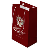 Elegante Scriptie Prettig Kerstfeest Krans Klein Cadeauzakje (Achterkant Gekanteld)