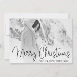 Elegante Scriptie Prettig Kerstmis Foto Feestdagenkaart
