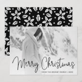 Elegante Scriptie Prettig Kerstmis Foto Feestdagenkaart (Voorkant / Achterkant)