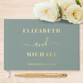 Elegante Scriptie Salie Groene Trouw Gastenboek