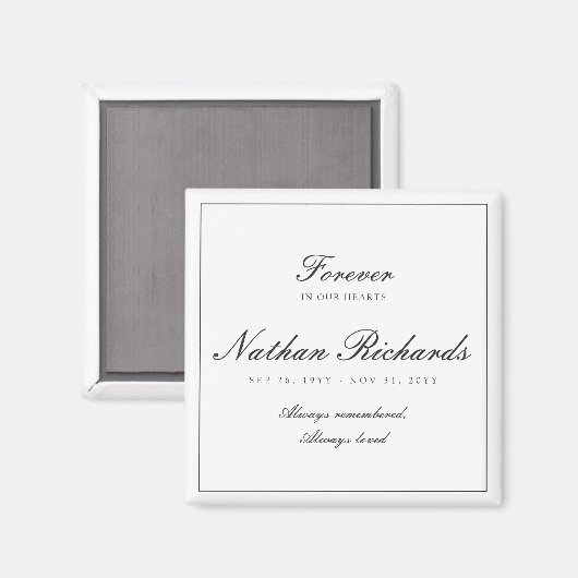 Elegante Scriptieherdenking Voor Altijd in Onze Ha Magneet (Voorkant / Achterkant)
